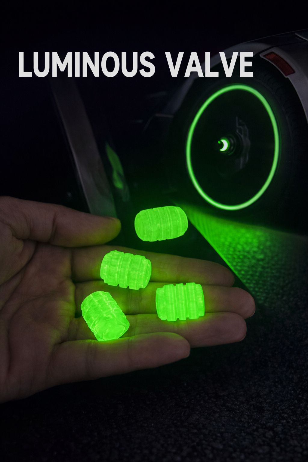 4PCS Car Luminous Wheel Tire Valve Led Decor