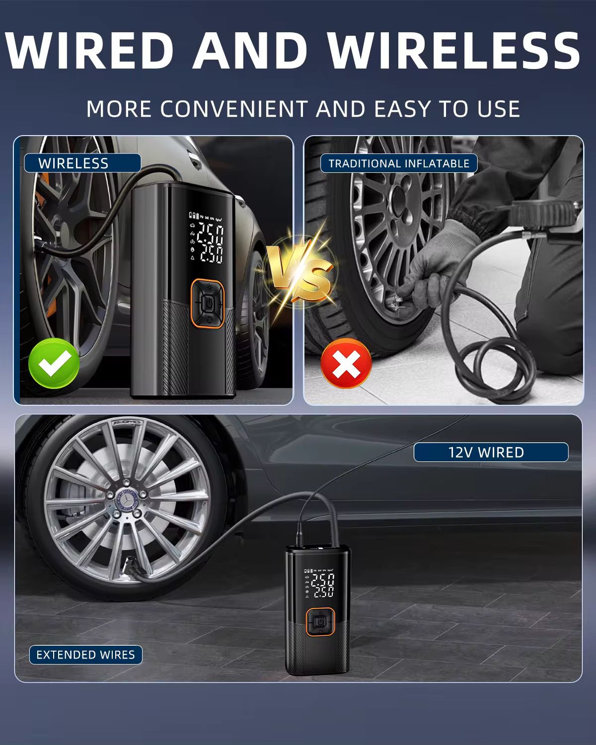 Rechargeable Wireless Car Air Pump